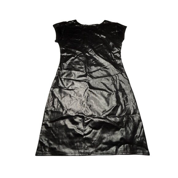 ⭐ NWT Kitten by Allure Flirty Wet-Look Mini Dress • Black • One Size ⭐ - Picture 4 of 8